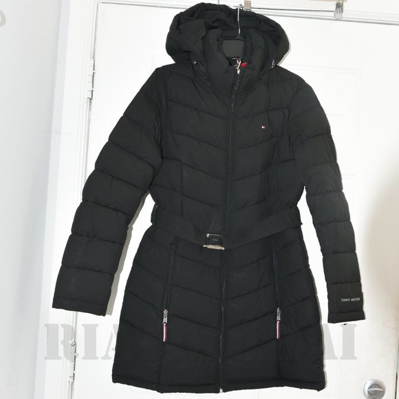 BLACK NWT Ladies' Belted Puffer Jacket Tommy Hilfiger - Picture 4 of 16